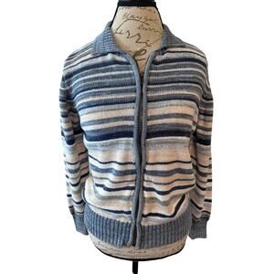 VTG Tiara International Womens sz M (see disc.) Y2K Cotton Striped Knit Sweater